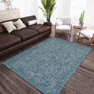 Dalyn Mateo ME2 Denim colored 5x8 rug featured in living room setting