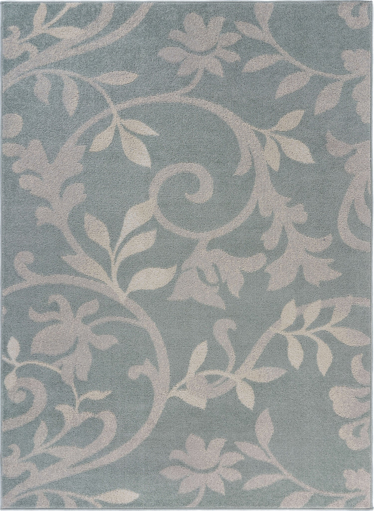 LR Resources Meadow Sky Blue Vine Area Rug main image