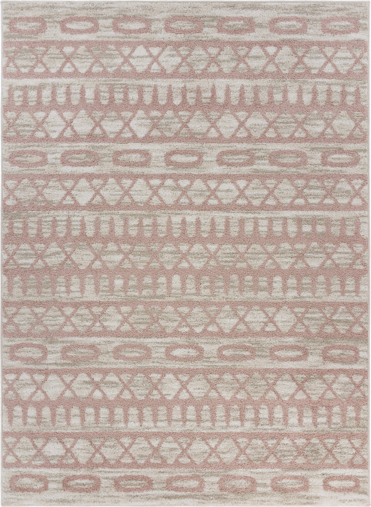 LR Resources Meadow Intricate Blush Geometric Area Rug main image