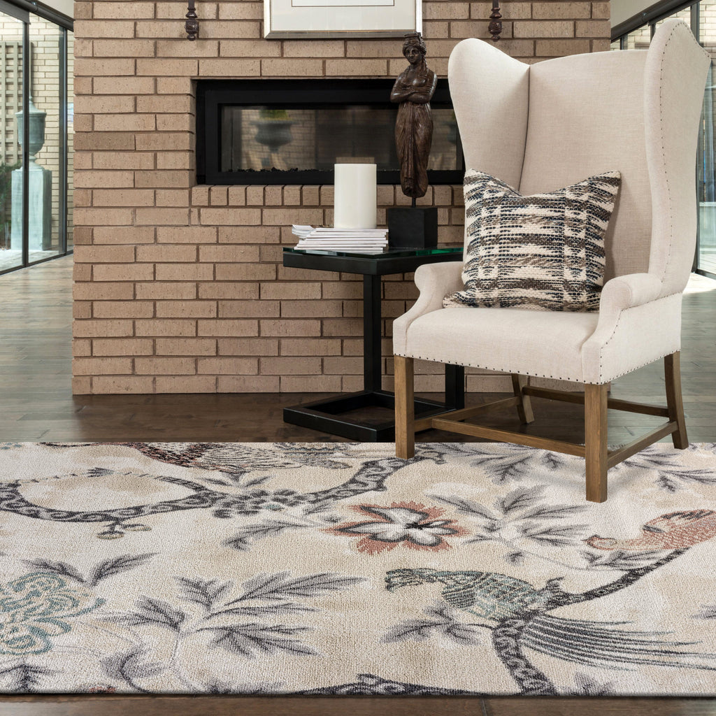 LR Resources Meadow Birds of Paradise Ivory / Multi Area Rug Lifestyle Image Feature