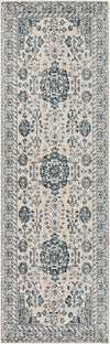 Surya Mesopotamia MEP-2300 Medium Gray Teal Navy Denim Ivory Camel Area Rug Mirror Runner Image