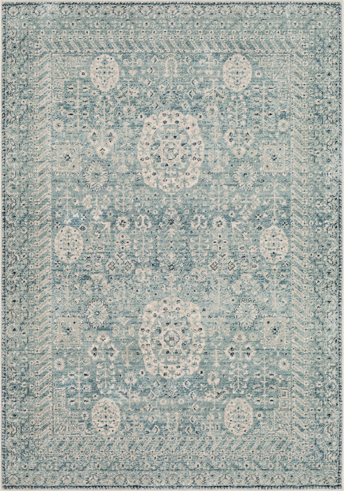 Surya Mesopotamia MEP-2302 Medium Gray Ivory Teal Navy Area Rug main image