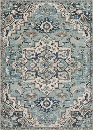 Surya Mesopotamia MEP-2311 Medium Gray Teal Denim Navy Ivory Camel Black Area Rug main image