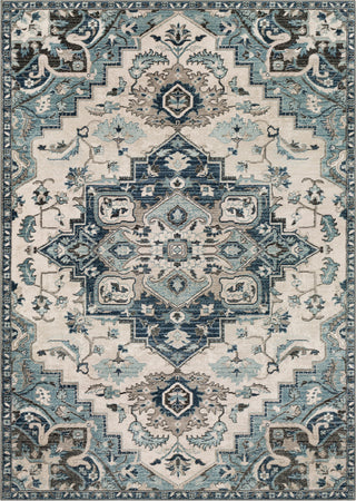 Surya Mesopotamia MEP-2312 Medium Gray Teal Navy Denim Ivory Camel Black Area Rug main image