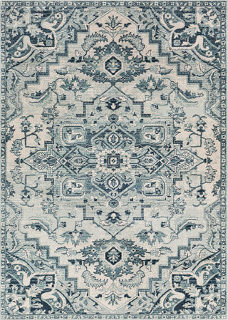 Surya Mesopotamia MEP-2313 Medium Gray Denim Teal Navy Ivory Area Rug Mirror main image