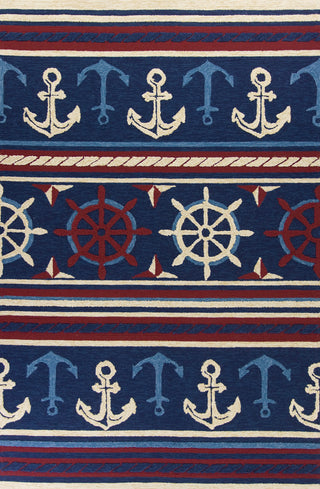 KAS Meridian 2531 Navy Nautical Hand Hooked Area Rug