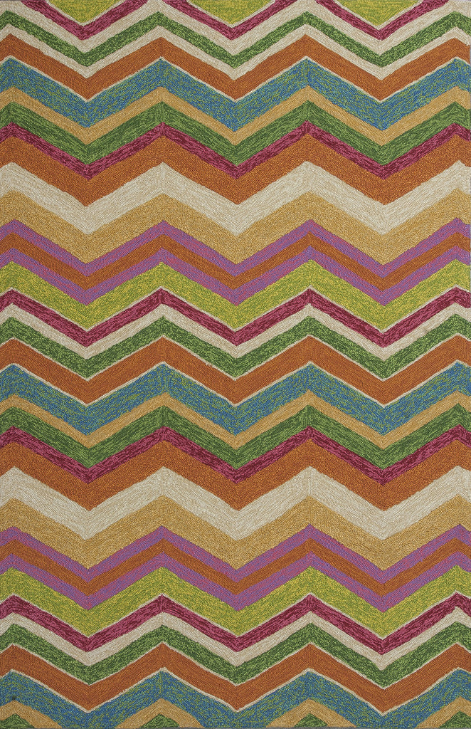 KAS Meridian 2532 Multicolor Chevron Hand Hooked Area Rug