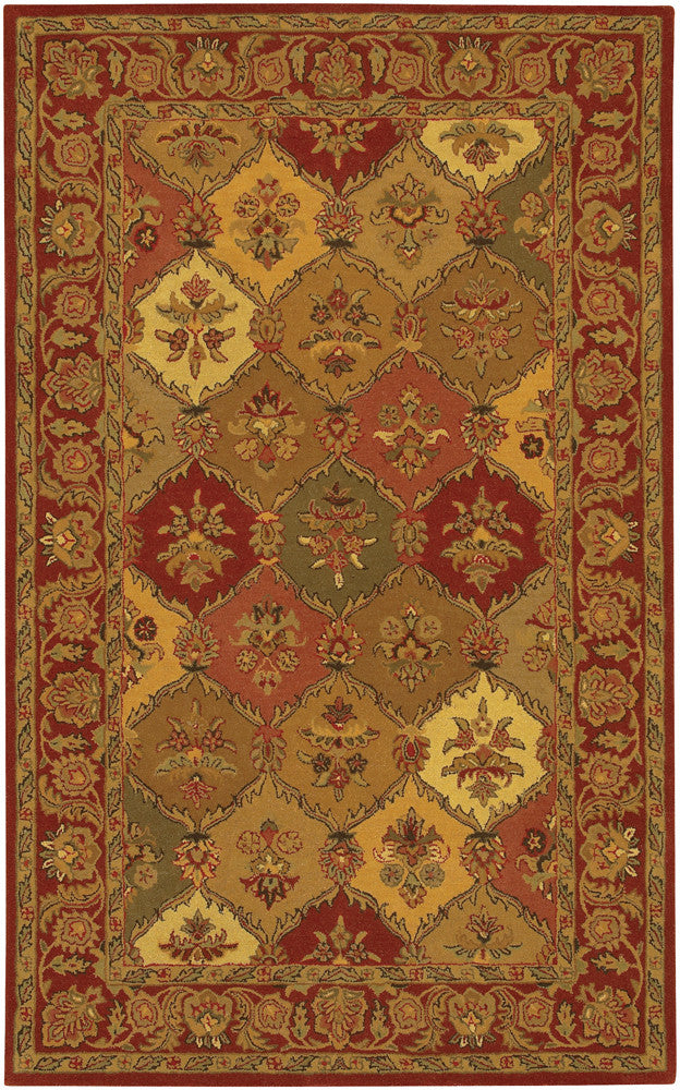 Chandra Metro MET-548 Red/Orange/Green/Brown/Yellow Area Rug main image