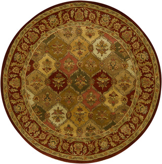 Chandra Metro MET-548 Red/Orange/Green/Brown/Yellow Area Rug Round