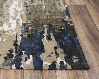 Rizzy Metro MET101 Beige/Blue Area Rug Corner Image