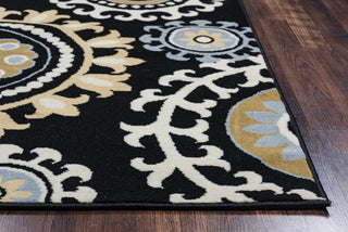Rizzy Millington MG4861 Black Area Rug Edge Shot Feature