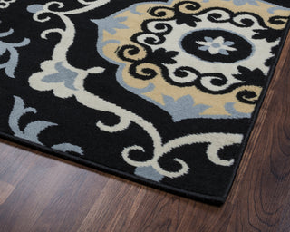 Rizzy Millington MG4886 Black Area Rug Corner Shot