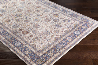 Surya Mahal MHL-2301 Navy Denim Cream Rose Burgundy Wheat Khaki Dark Green Bright Orange Yellow Area Rug Corner Image