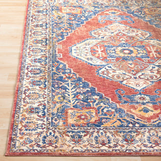 Surya Mahal MHL-2308 Denim Navy Rose Burgundy Cream Wheat Khaki Dark Green Bright Orange Yellow Area Rug Detail Image