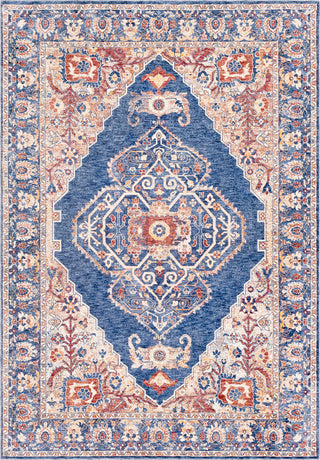 Surya Mahal MHL-2310 Navy Denim Rose Burgundy Cream Wheat Khaki Bright Orange Yellow Area Rug main image