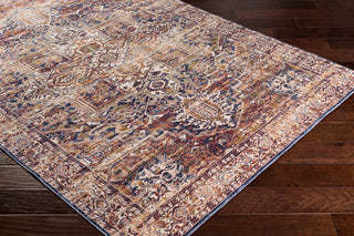 Surya Mahal MHL-2312 Navy Burgundy Denim Rose Dark Green Cream Wheat Khaki Bright Orange Yellow Area Rug Corner Image