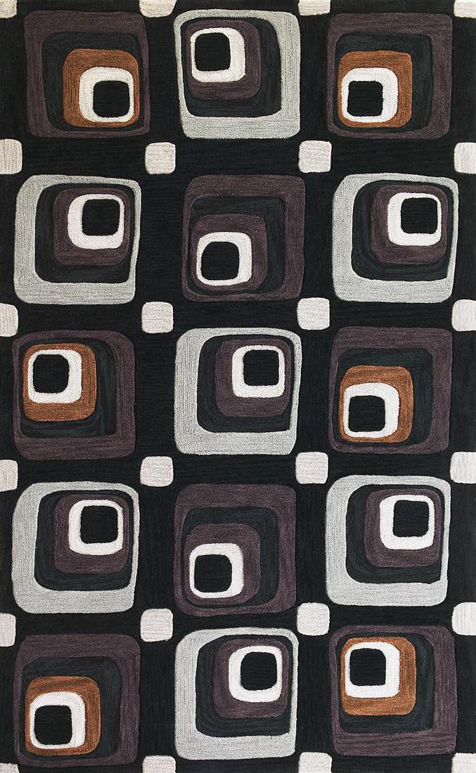 KAS Milan 2115 Charcoal Squares Hand Tufted Area Rug