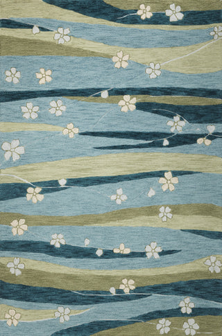 KAS Milan 2129 Blue/Green Springtime Hand Tufted Area Rug