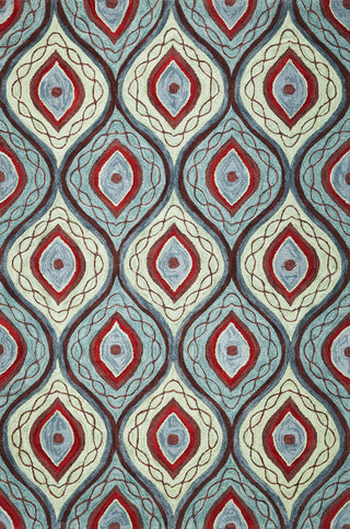 KAS Milan 2135 Teal/Lime Groove Area Rug main image