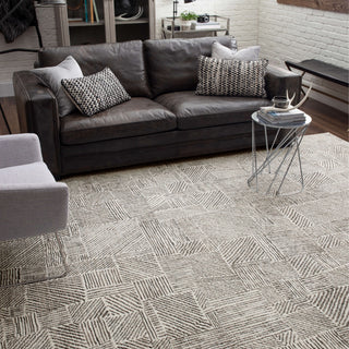 Karastan Vanguard by Drew and Jonathan Home Minoan Frost Grey Area Rug Lifestyle Image