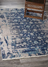 LR Resources Mirage Traditional Distressed Navy Floral Area Rug Lifestyle Image