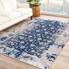 LR Resources Mirage Traditional Distressed Navy Floral Area Rug Lifestyle Image