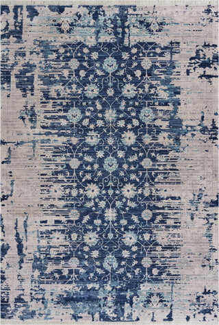 LR Resources Mirage Traditional Distressed Navy Floral Area Rug 7' 7'' X 7' 9'' Main Image