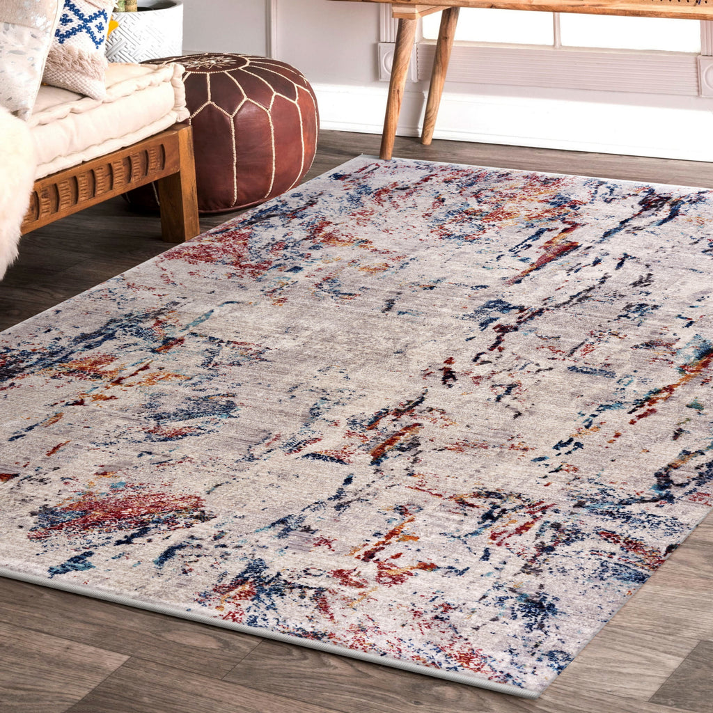 LR Resources Mirage Modern Cream Abstract Area Rug Lifestyle Image Feature