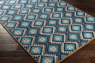 Artistic Weavers Miyako Mimosa Turquoise/Navy Blue Area Rug Corner Shot