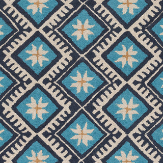 Artistic Weavers Miyako Mimosa Turquoise/Navy Blue Area Rug Swatch