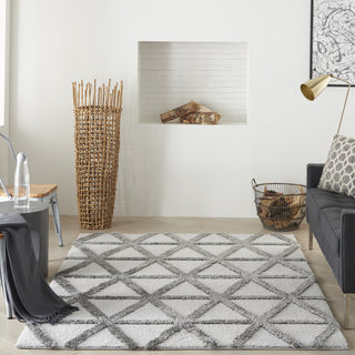 Nourison Melfi MLF01 Grey Area Rug Room Scene Feature