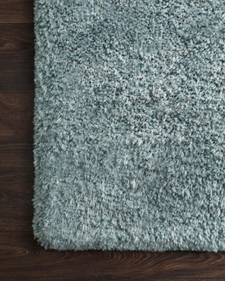 Loloi II Mila Shag MIL-01 Spa Area Rug Corner On Wood