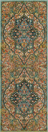 Surya Masala Market MMT-2302 Sea Foam Teal Rust Bright Yellow Khaki Camel Burnt Orange Area Rug Runner Image