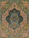 Surya Masala Market MMT-2302 Sea Foam Teal Rust Bright Yellow Khaki Camel Burnt Orange Area Rug Main Image 8 X 10