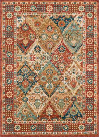 Surya Masala Market MMT-2304 Rust Burnt Orange Cream Khaki Tan Sea Foam Teal Bright Yellow Dark Brown Area Rug main image