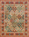 Surya Masala Market MMT-2304 Rust Burnt Orange Cream Khaki Tan Sea Foam Teal Bright Yellow Dark Brown Area Rug Main Image 8 X 10