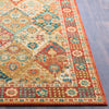 Surya Masala Market MMT-2304 Rust Burnt Orange Cream Khaki Tan Sea Foam Teal Bright Yellow Dark Brown Area Rug Detail Image