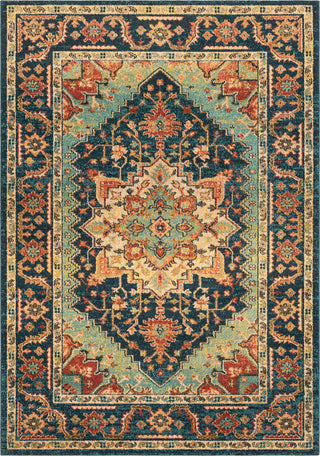 Surya Masala Market MMT-2310 Teal Sea Foam Rust Khaki Camel Burnt Orange Bright Yellow Area Rug main image