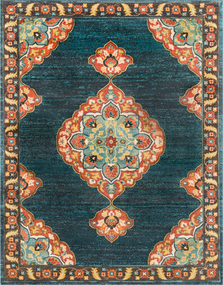 Surya Masala Market MMT-2311 Teal Burnt Orange Sea Foam Dark Brown Cream Khaki Bright Yellow Tan Rust Camel Area Rug Main Image 8 X 10