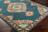 Surya Masala Market MMT-2311 Teal Burnt Orange Sea Foam Dark Brown Cream Khaki Bright Yellow Tan Rust Camel Area Rug Corner Image