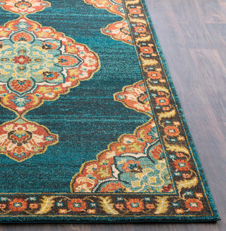 Surya Masala Market MMT-2311 Teal Burnt Orange Sea Foam Dark Brown Cream Khaki Bright Yellow Tan Rust Camel Area Rug Detail Image