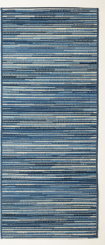 Trans Ocean Marina 8052/03 Stripes Blue Area Rug by Liora Manne