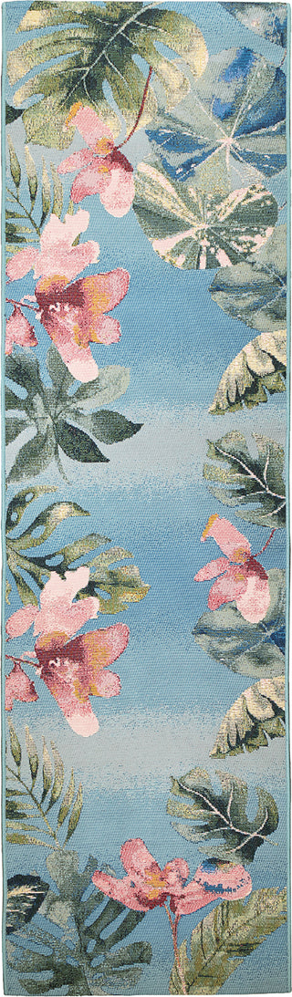 Trans Ocean Marina 8087/04 Tropical Border Blue Area Rug by Liora Manne