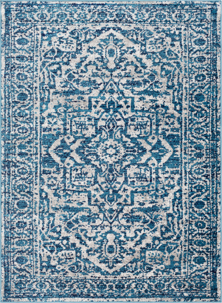 Surya Monte Carlo MNC-2302 Sky Blue Light Gray White Navy Area Rug main image