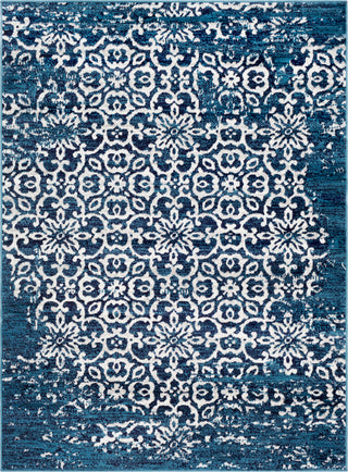 Surya Monte Carlo MNC-2303 Sky Blue Navy White Light Gray Area Rug Mirror main image