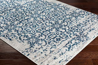 Surya Monte Carlo MNC-2304 Sky Blue Navy Light Gray White Area Rug Corner Image