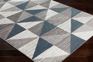 Surya Monte Carlo MNC-2307 Light Gray White Charcoal Sky Blue Area Rug Corner Image