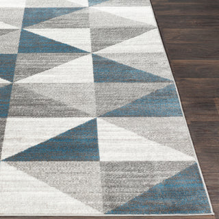 Surya Monte Carlo MNC-2307 Light Gray White Charcoal Sky Blue Area Rug Detail Image