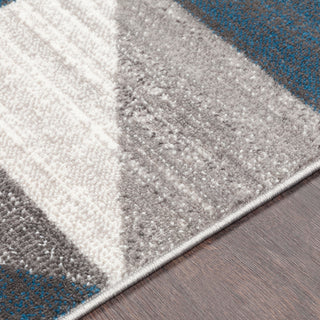 Surya Monte Carlo MNC-2307 Light Gray White Charcoal Sky Blue Area Rug Texture Image