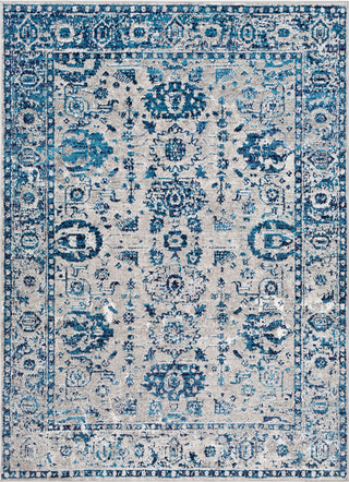 Surya Monte Carlo MNC-2310 Light Gray Sky Blue Navy White Area Rug main image